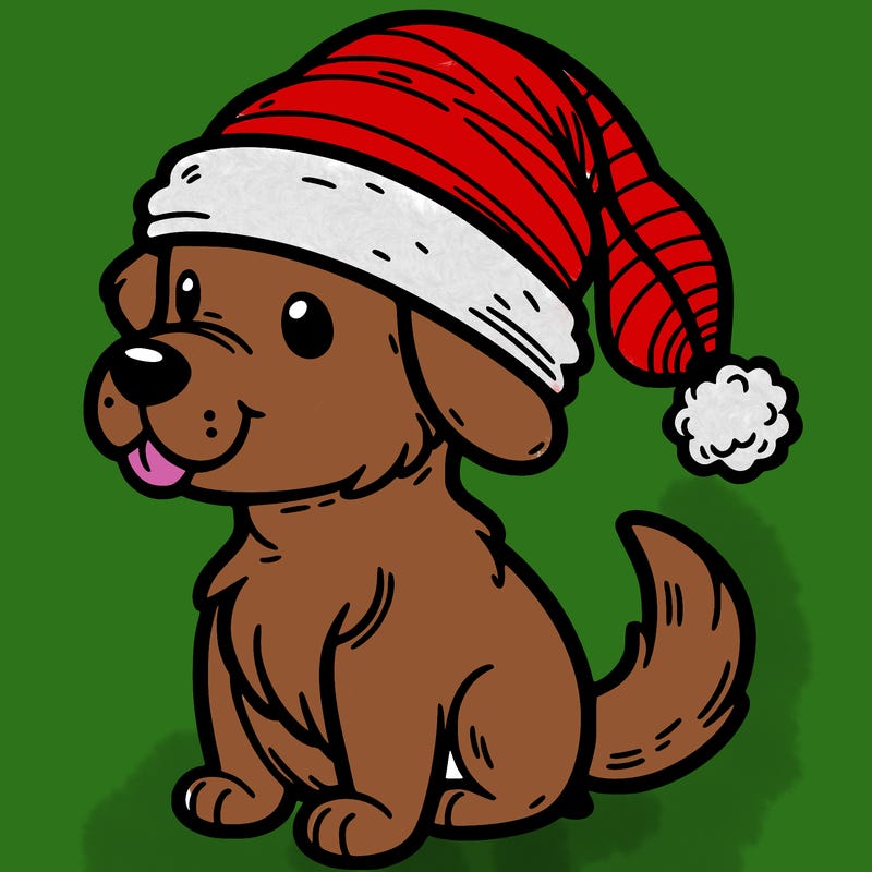 a dog wearing a christmas hat