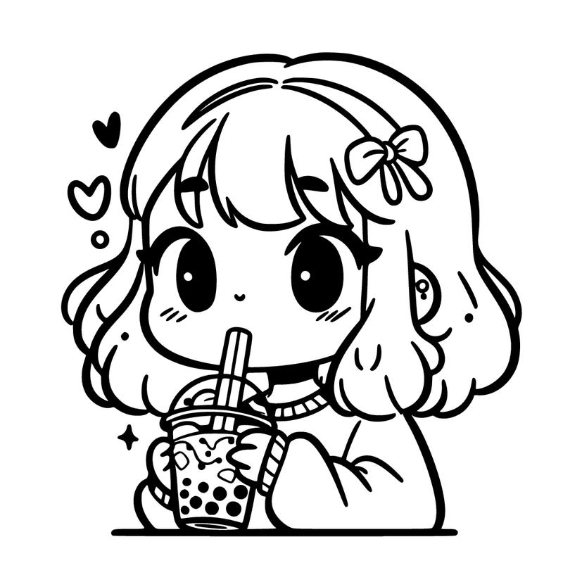 a girl drinking boba