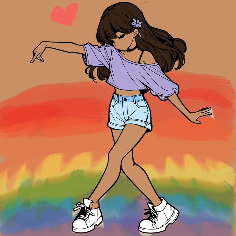 realistic girl danceing