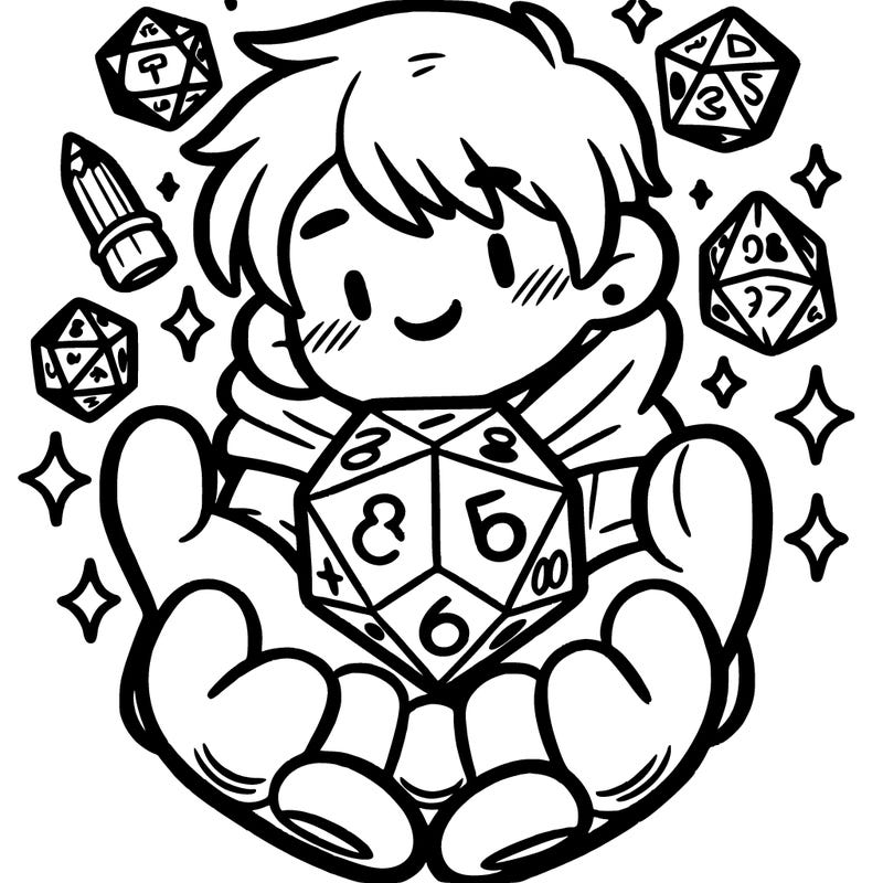 person holding dnd dice
