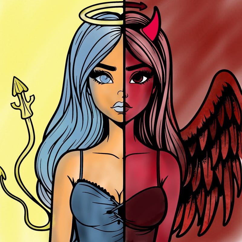 devil vs angel realistic girl