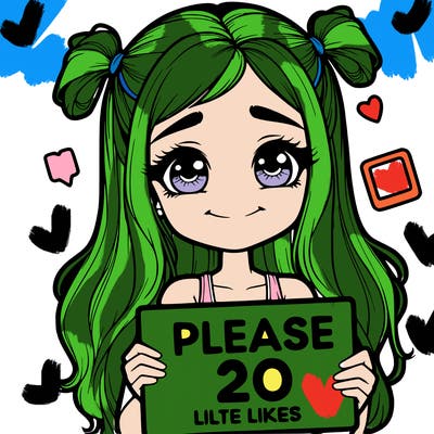 realistic girl holding a sign that says please 20 likes