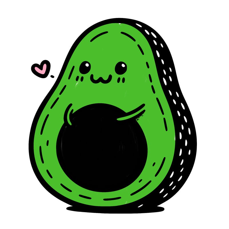an avocado hugging an avocado