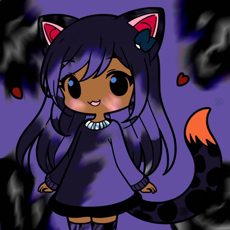 girl with cat ears and tail