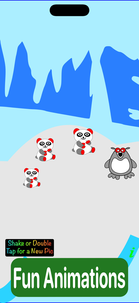 Dot Fun - Screen from Dot Fun app showing animated pandas and an owl with Fun Animations text