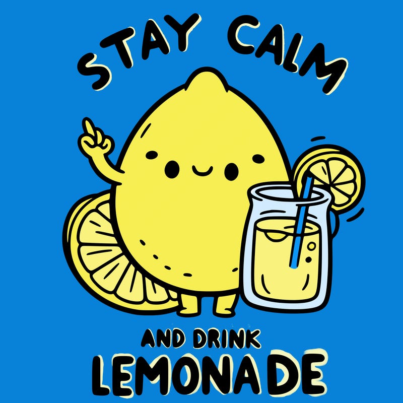 stay calm and drink lemonade