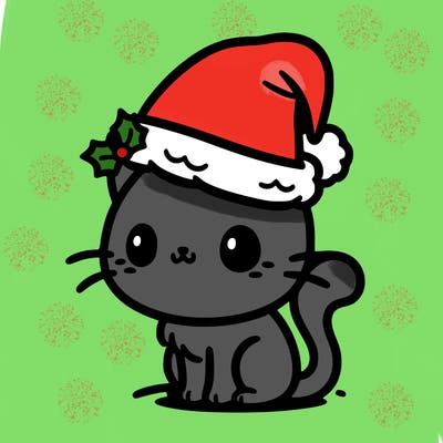 cat wearing santa hat