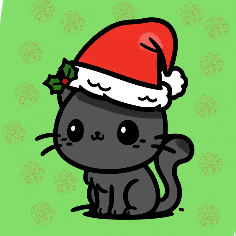 cat wearing santa hat