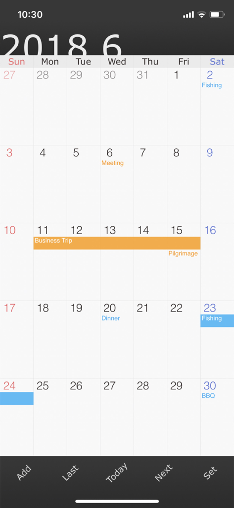 Twincle - Clean and minimalist monthly calendar interface of Twincle app featuring a simple event planner layout.