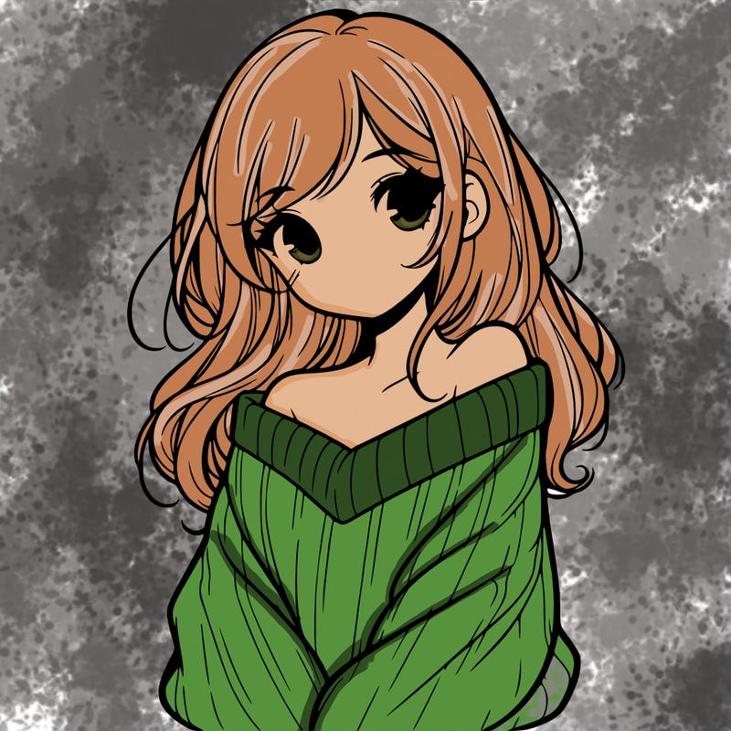 shy pretty girl wearing a sweater that is falling off one shoulder portrait