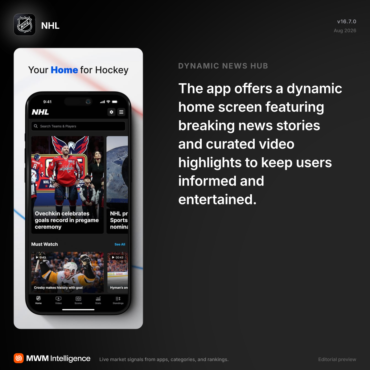 NHL - Sports App | MWM