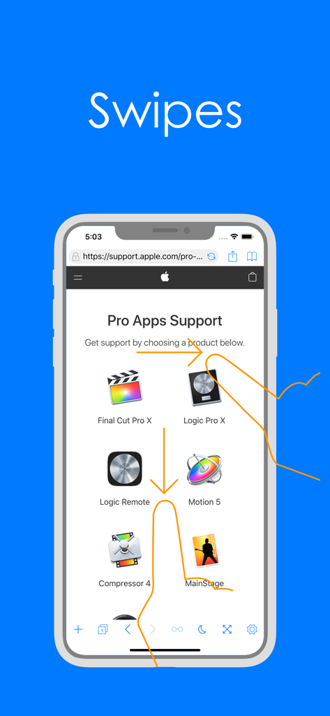 Pure Web Browser - Pure Web Browser swipe gestures for fast navigation
