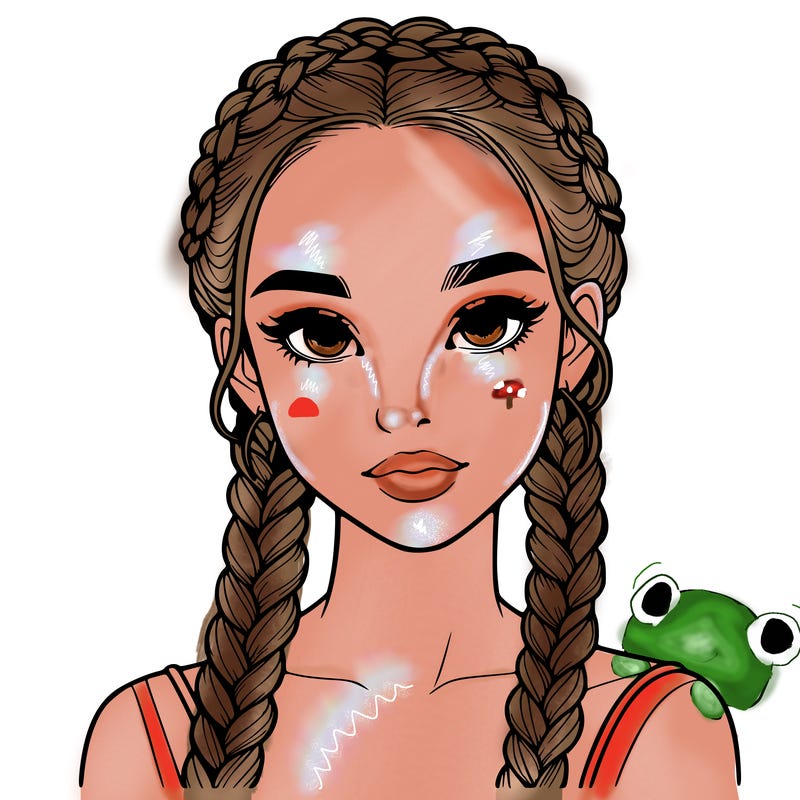 realistic girl with braids