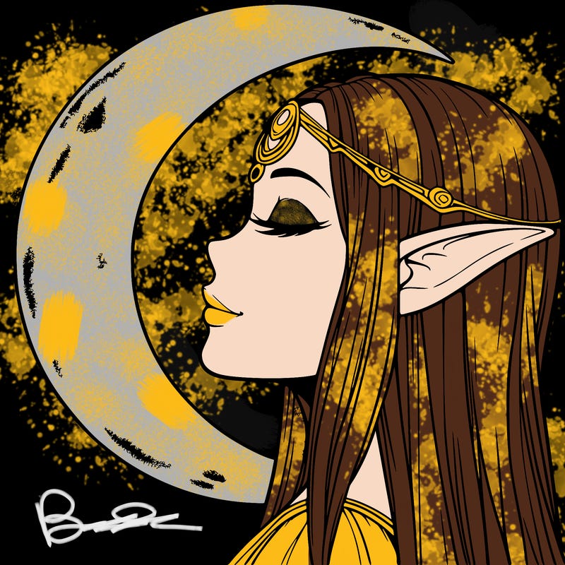 a realistic moon elf