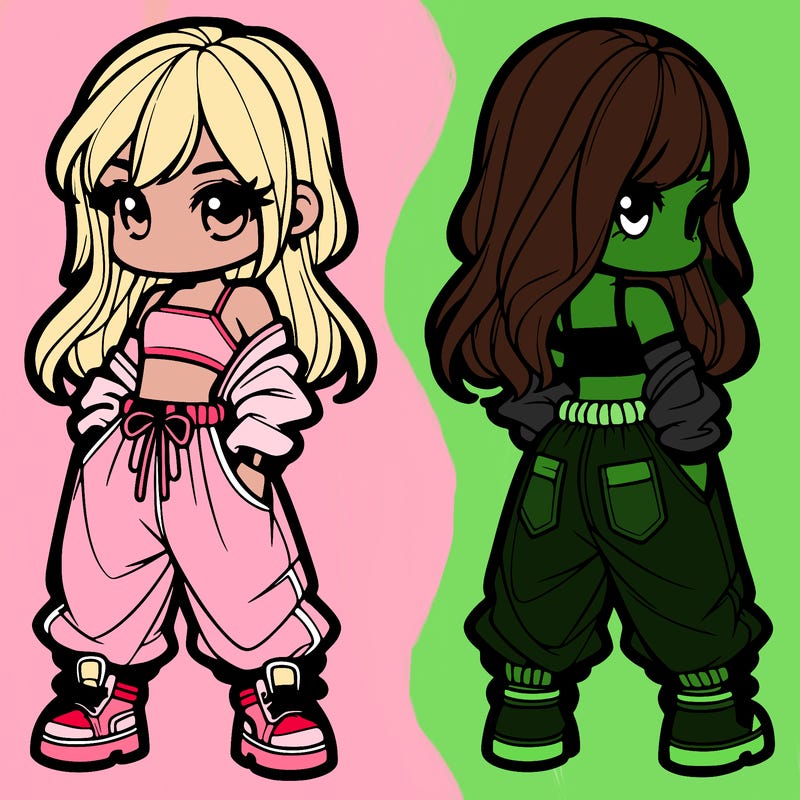 girl in crop top and baggy pants