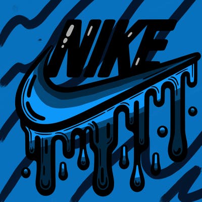 dripping nike logo