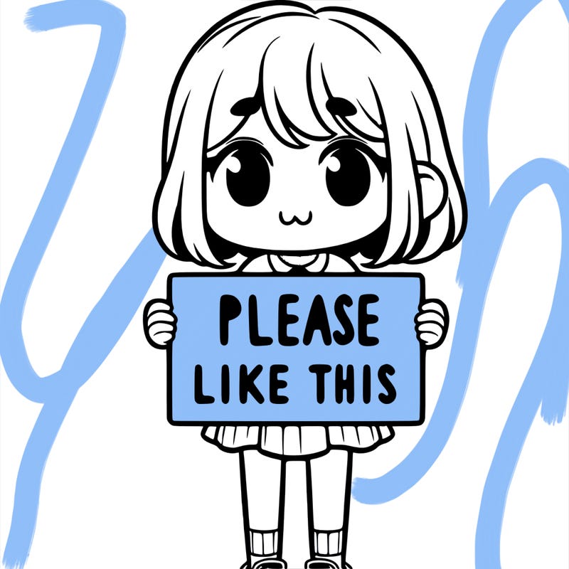 a girl holding a sign that says please like this one