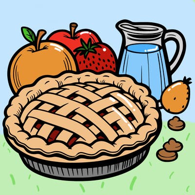 a pie of food