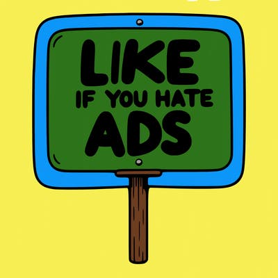 a sign that says like if you hate ads