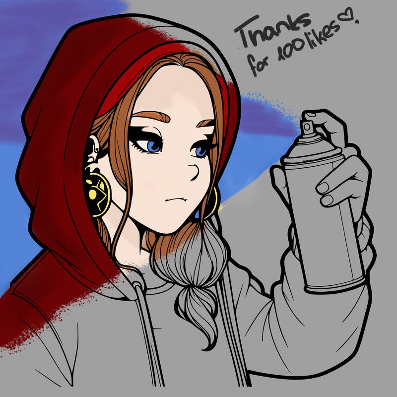 a realistic girl, spray painting