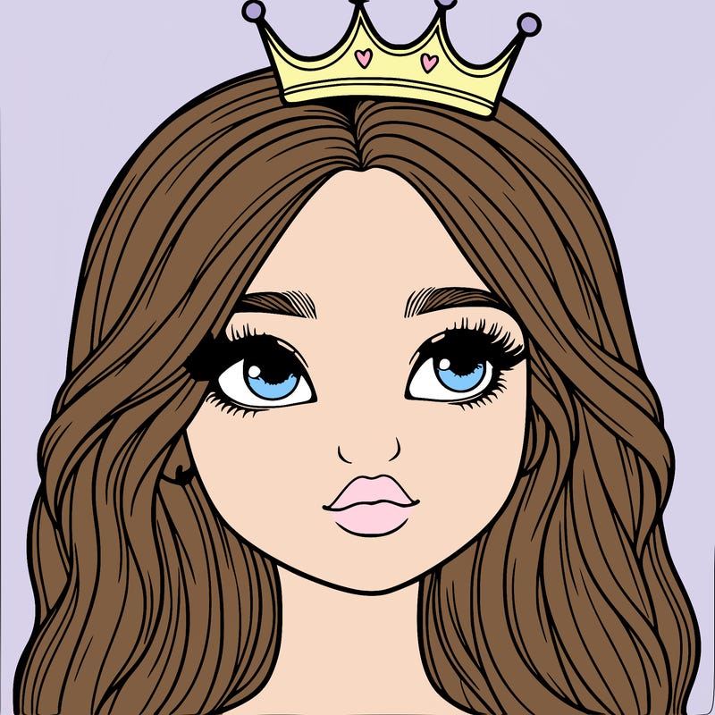 a realistic girl with a crown on