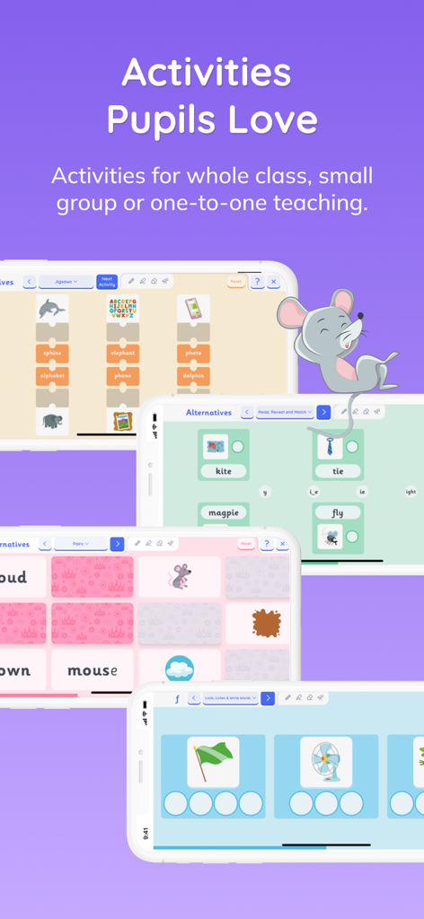 Jolly Classroom: Teach Phonics - Interactive phonics activities for whole class and individual teaching in the Jolly Classroom app.