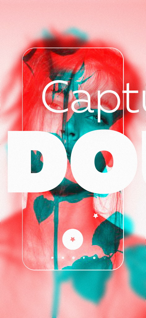 Foli: Dual Lens Camera Effects - Artistic double exposure photo effect with red and cyan blending