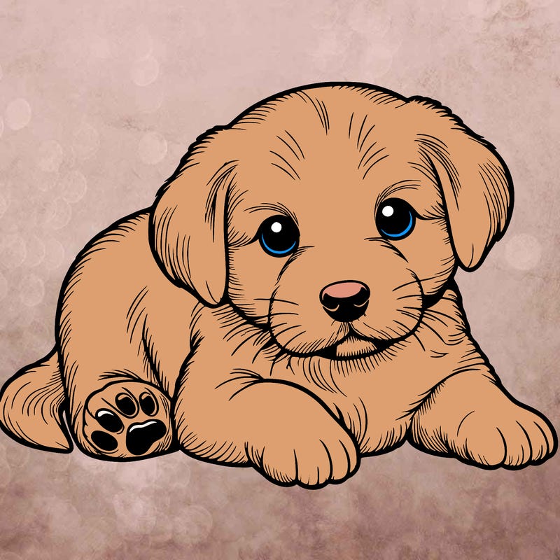 a cute realistic puppy