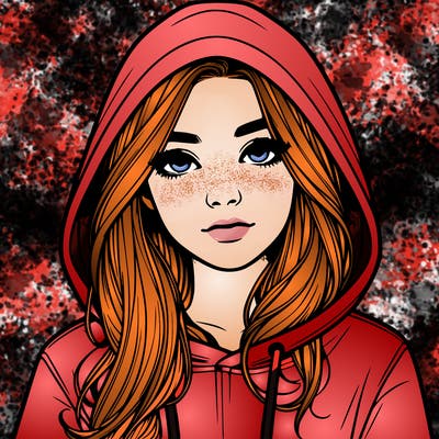 realistic girl with a hoodie
