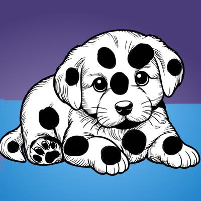 a cute realistic puppy