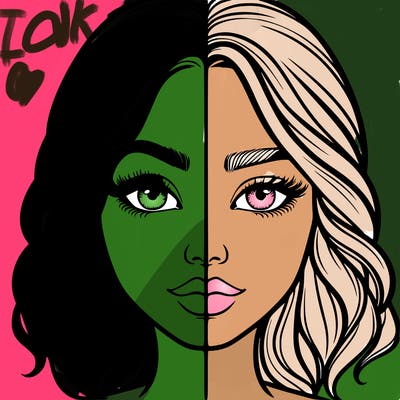 realistic girl split half