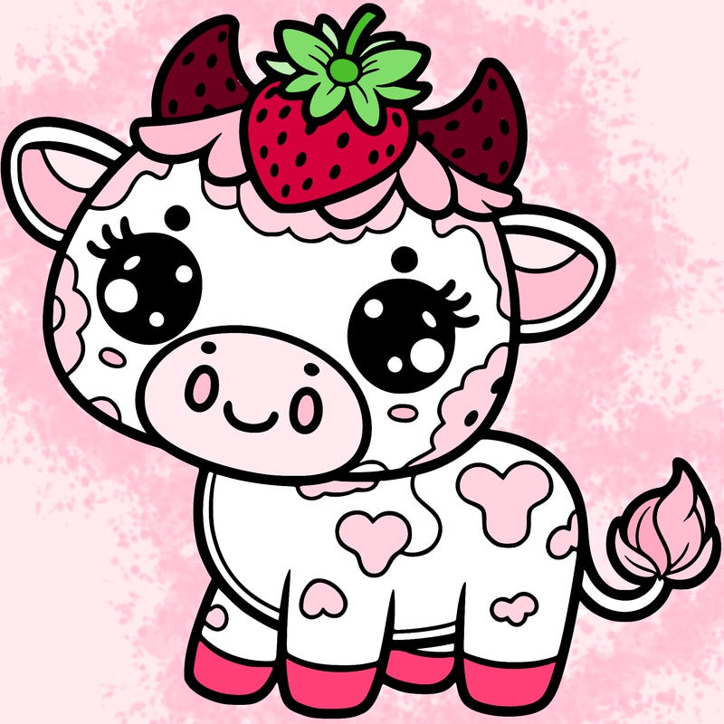 strawberry cows, cute