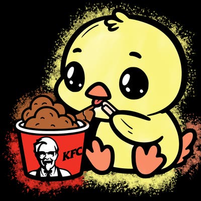 baby /chick eating kfc