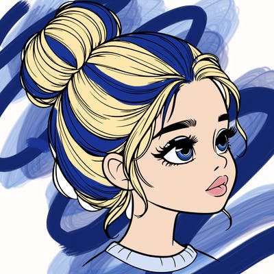 realistic girl with bun