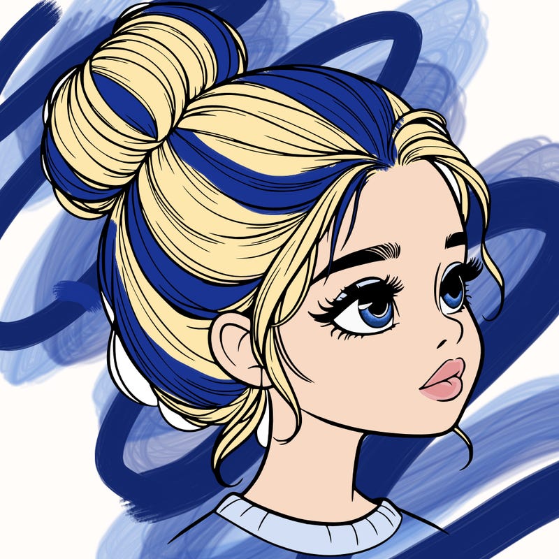 realistic girl with bun