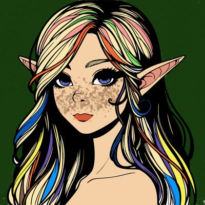 elf girl realistic dark fantasy