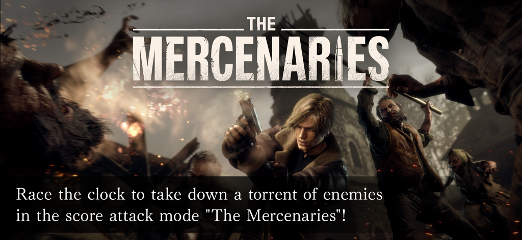 Resident Evil 4 - Leon S Kennedy luchando contra un grupo de enemigos en el modo de puntuación de Los Mercenarios de Resident Evil 4