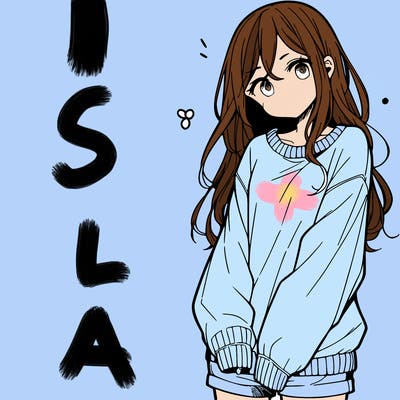 manga teen girl  in a sweater and baggy pants