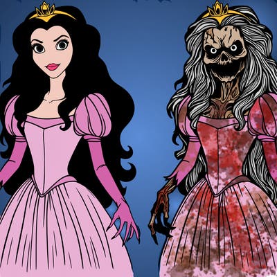 realistic scary beautiful princess