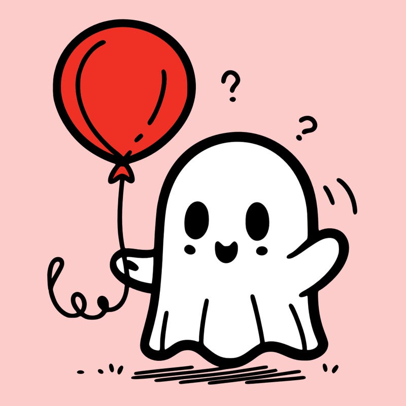 a easy drawing of a ghost with a balloon
