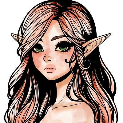 elf girl realistic dark fantasy