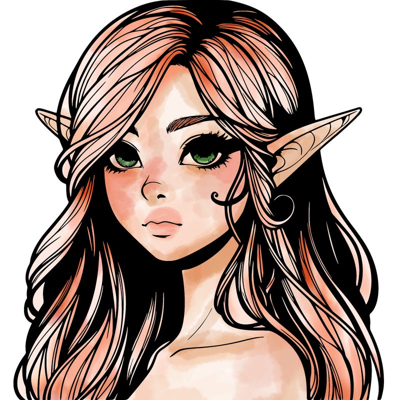elf girl realistic dark fantasy