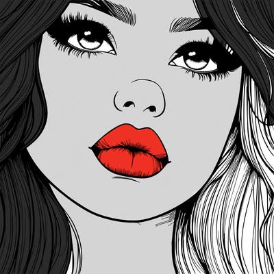 really realistic girl with lips