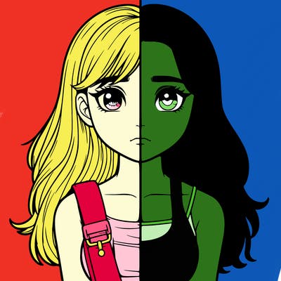 realistic girl split