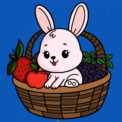 bunny in a fruit basket