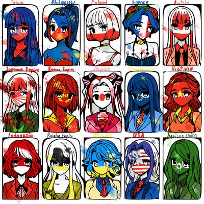 girls that look diffrent anime