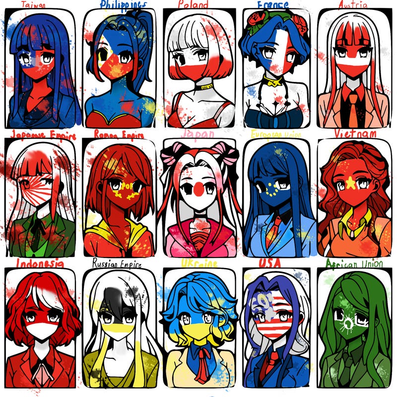 girls that look diffrent anime