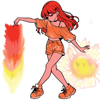 realistic girl danceing