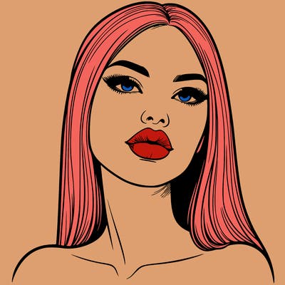 realistic woman with full lips