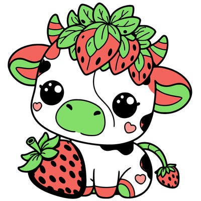 cute strawberry cow